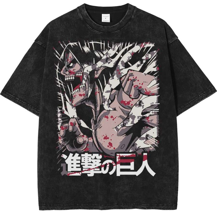 Eren Yeager Shirt, Attack On Titan Shirt, Anime Vintage Oversized T ...