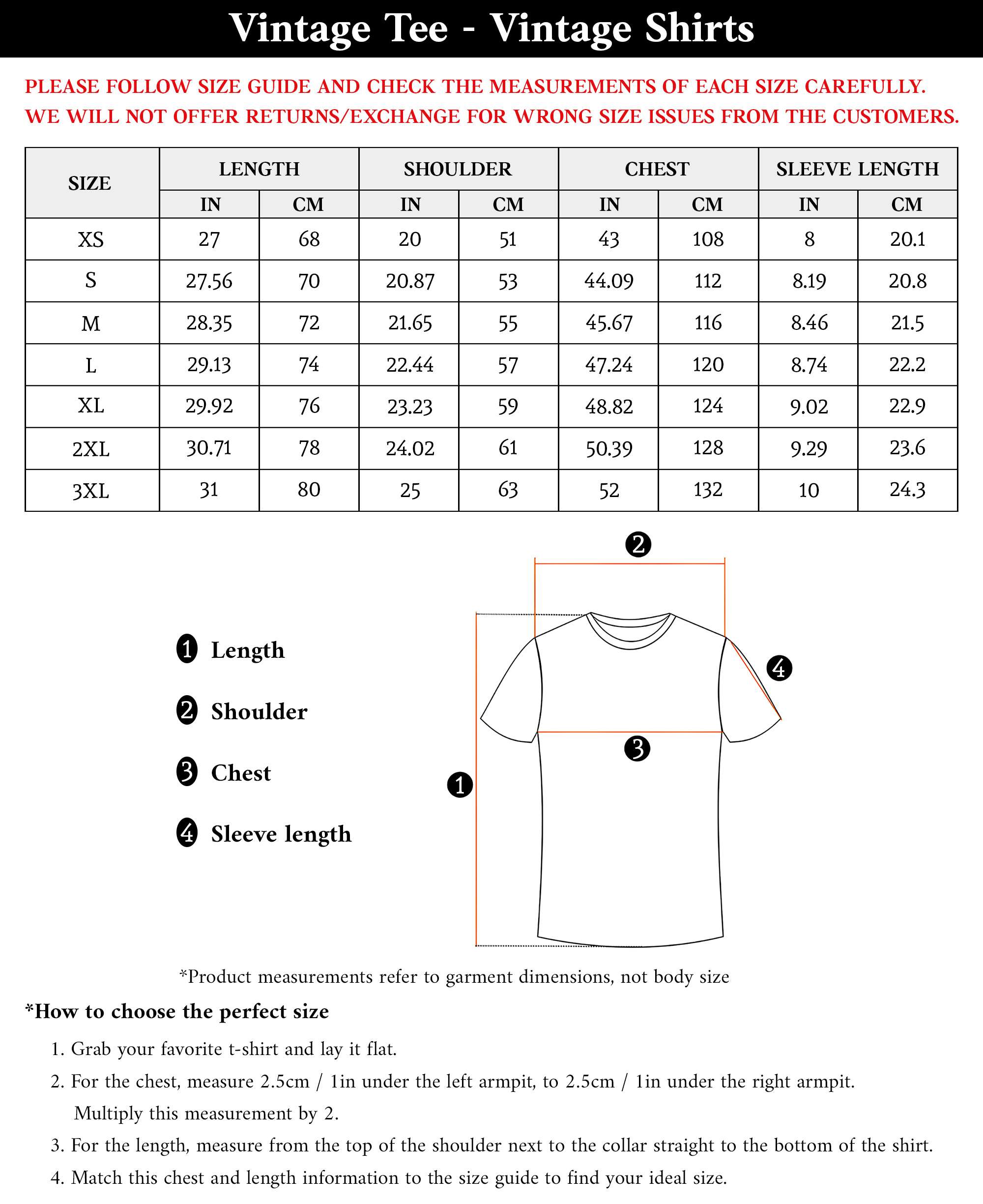 Size Guide – Artsholic – Fan Art Merch